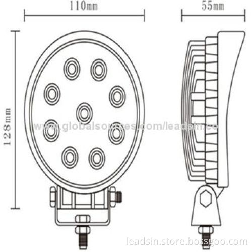 27W Offroad LED Work Light with CE, RoHS Marks, IP67 Waterproof